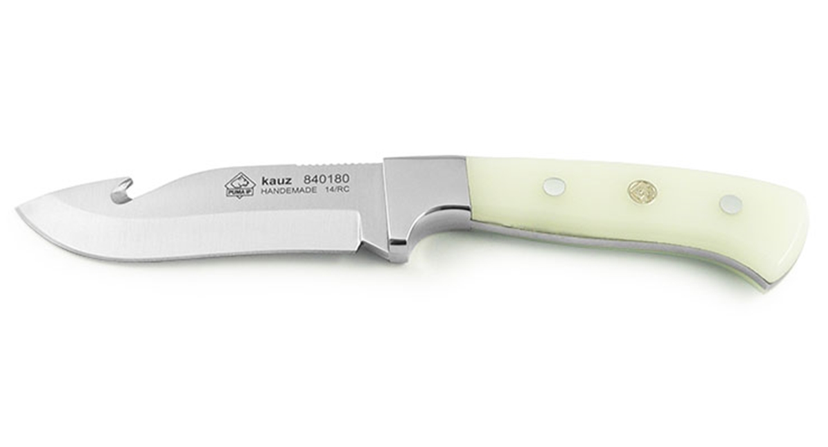 Puma IP Kauz Fluorescent  Acrylic Handle Spanish Made Hunting Knife with Leather Sheath