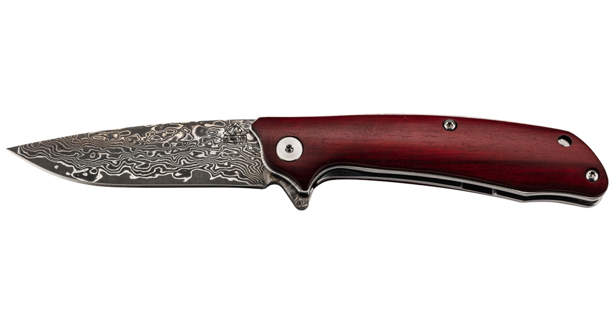 Puma TEC Damascus Sandalwood One-Hand Folding Knife - Special Order Please Allow 24 + Weeks for Delivery