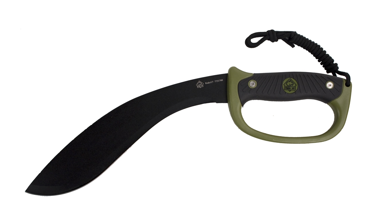 Puma XP Kukri17 Camping Machete 11.4&quot; Blade with Green Rubber Handle