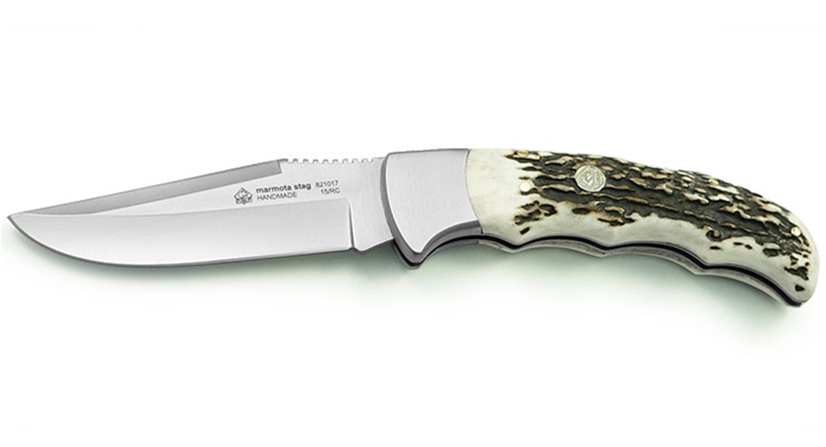 Puma IP Marmota Stag Handle Spanish Made Folding Hunting Knife - Special Order Please Allow 24+ Weeks for Delivery