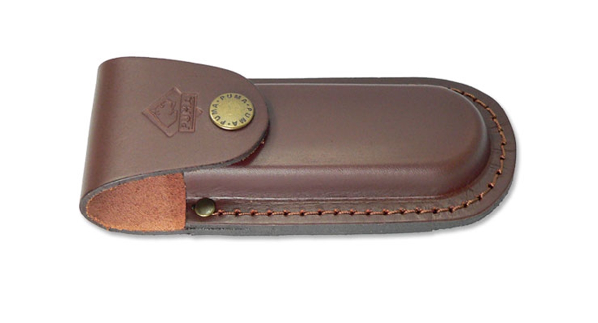 Puma German Brown Leather Belt Pouch / Sheath for Folding Knives (5&quot; Folder) - Special Order Please Allow 24+ Weeks for Delivery