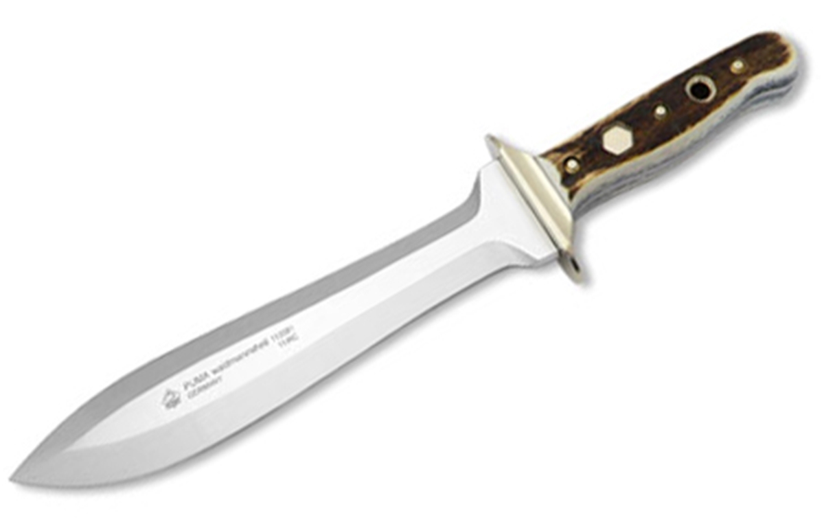 Puma Waidmannsheil Stag Handle German Made Hunting Knife with Leather Sheath