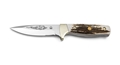 Puma Merlin K (Hunting Motif Deep Etched) Stag Handle German Made Hunting Knife with Leather Sheath