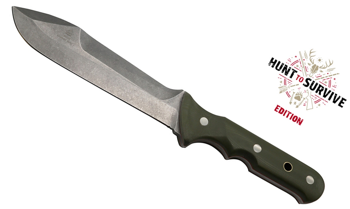 PUMA Hunt to Survive Green G10 Hunting Knife with Leather Sheath - Special Order Please Allow 24+ Weeks for Delivery 