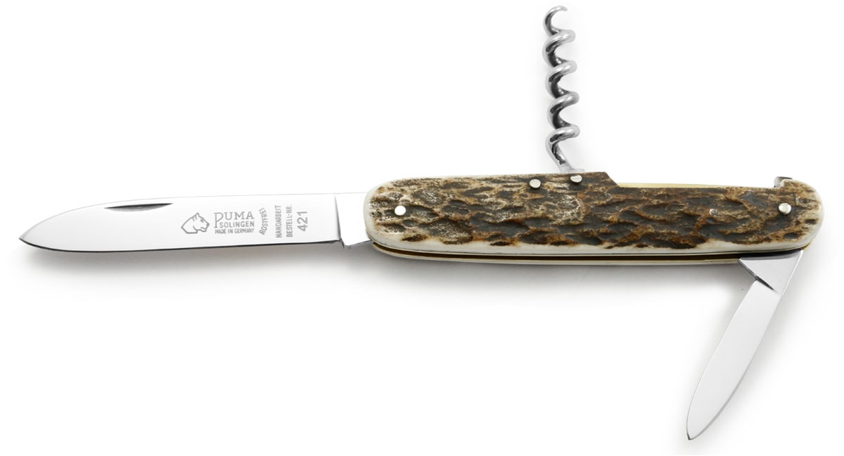 Puma Knives German Made Pocket Knife 3 (421) Staghorn Slip-Joint - Special Order Please Allow 24+ Weeks for Delivery