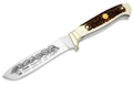 Puma Jagdnicker 240 With Black Chrome Etching Stag Handle German Made Hunting Knife with Leather Sheath