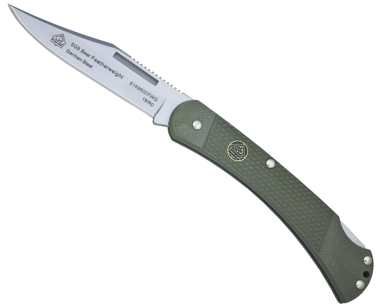 Puma SGB Bear Featherweight OD Green G10 Folding Pocket Knife