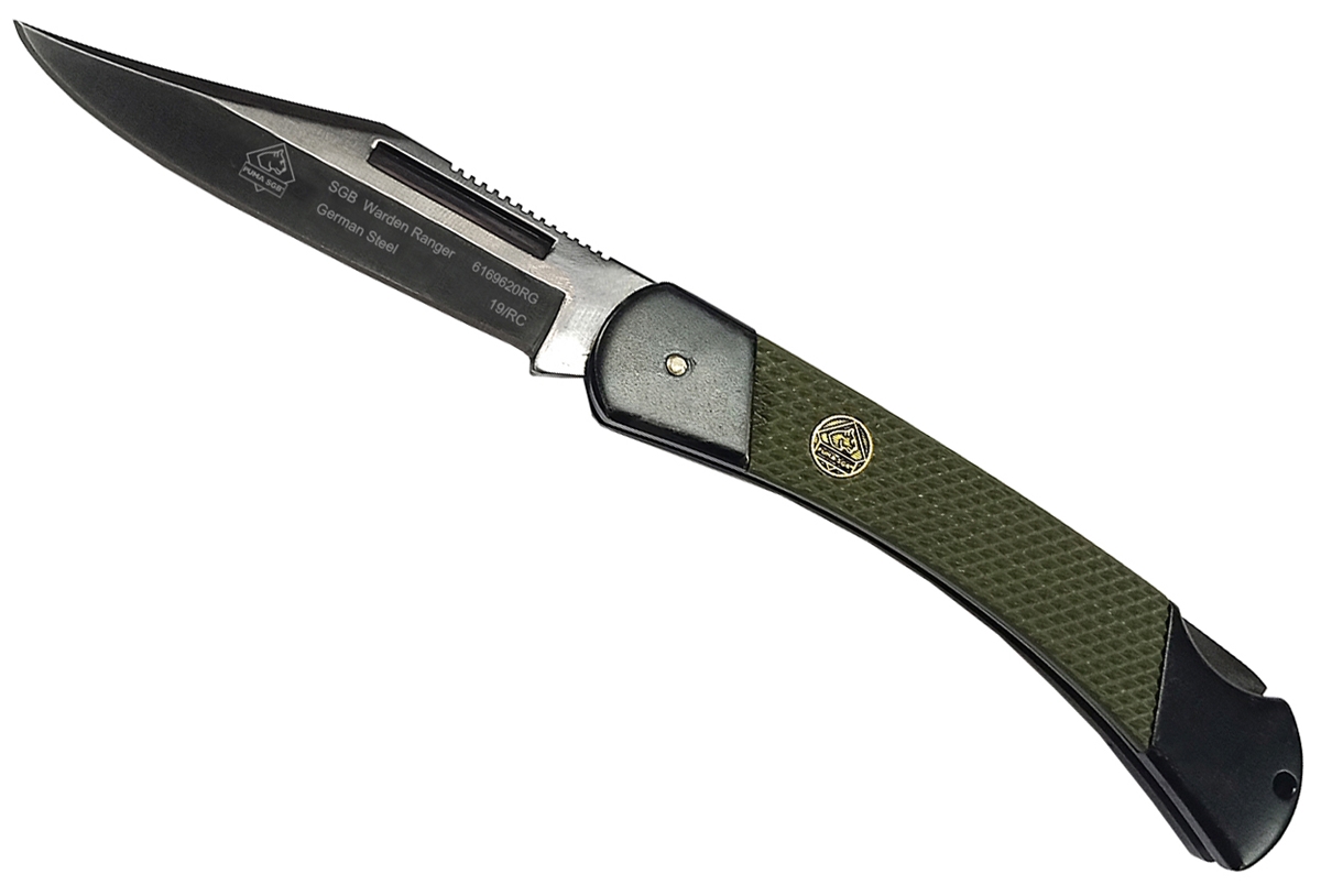 Puma SGB Warden Ranger Folding Pocket Knife - Includes Free Leather Belt Sheath