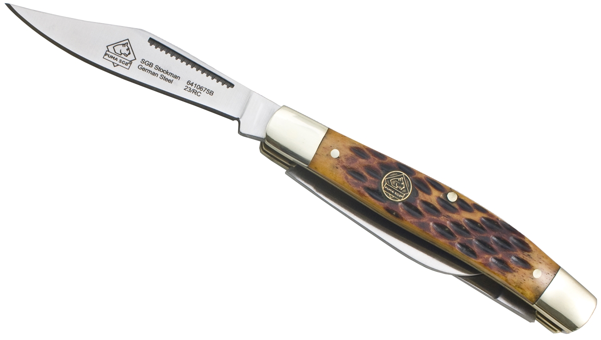 Puma SGB Stockman Jigged Brown Bone Pocket Folding Knife