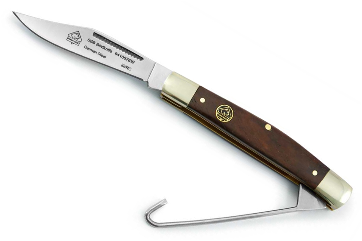 Puma SGB Birdknife Jacaranda Wood Folding Pocket Knife with Hook