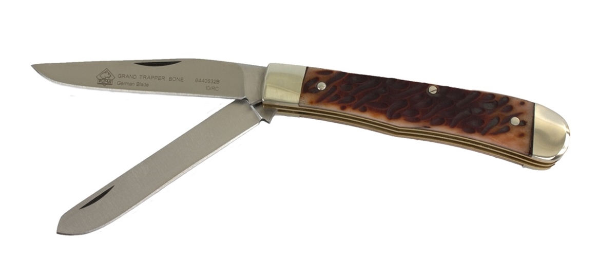 Puma SGB Grand Trapper Brown Jigged Bone Folding Pocket Knife
