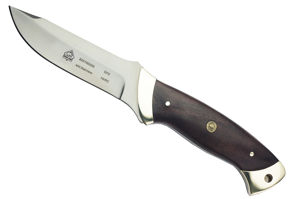 Puma SGB Griz Jacaranda Wood Hunting Knife with Leather Sheath