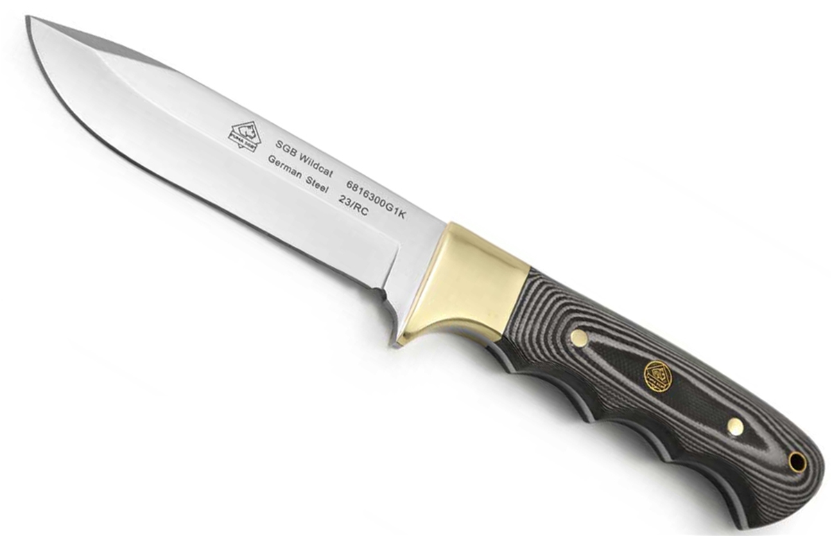 Puma SGB Wildcat Black G10 Hunting Knife with Leather Sheath