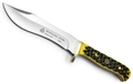 Puma SGB Special Edition Buffalo Hunter Yellow Jacket Jigged Bone Hunting Knife with Leather Sheath