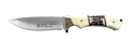 PUMA SGB Teton White Bone + Stag Insert Hunting Knife with Leather Sheath