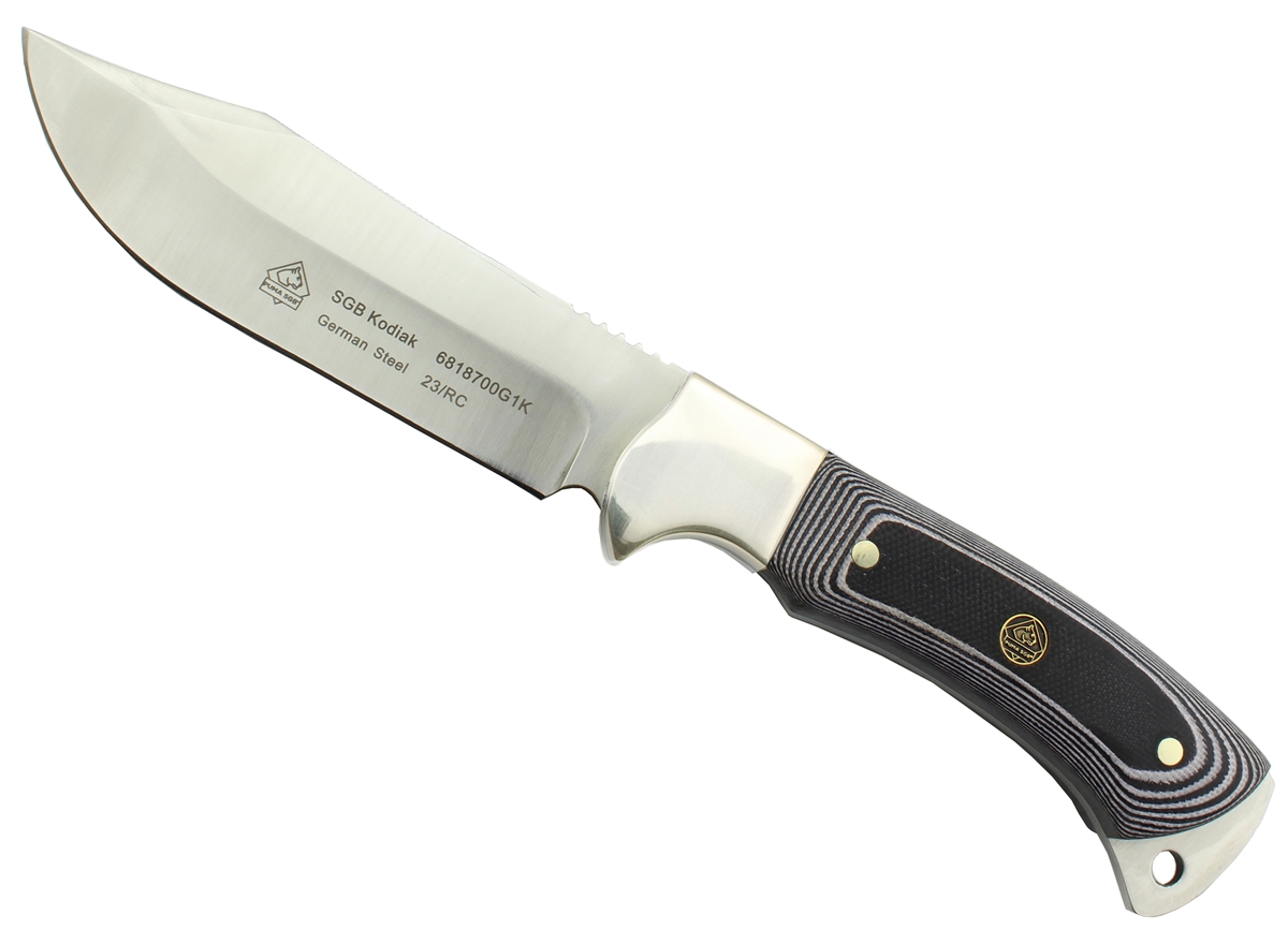 Puma SGB Kodiak Black G10 Hunting Knife with Leather Sheath