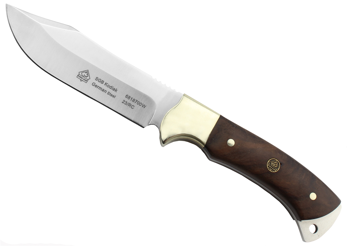 Puma SGB Kodiak Jacaranda Wood Hunting Knife with Leather Sheath