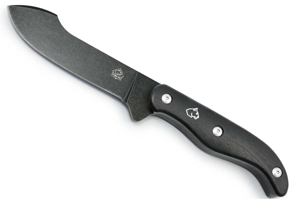 Puma TEC Predator Black G10 Hunting Knife with Leather Sheath
