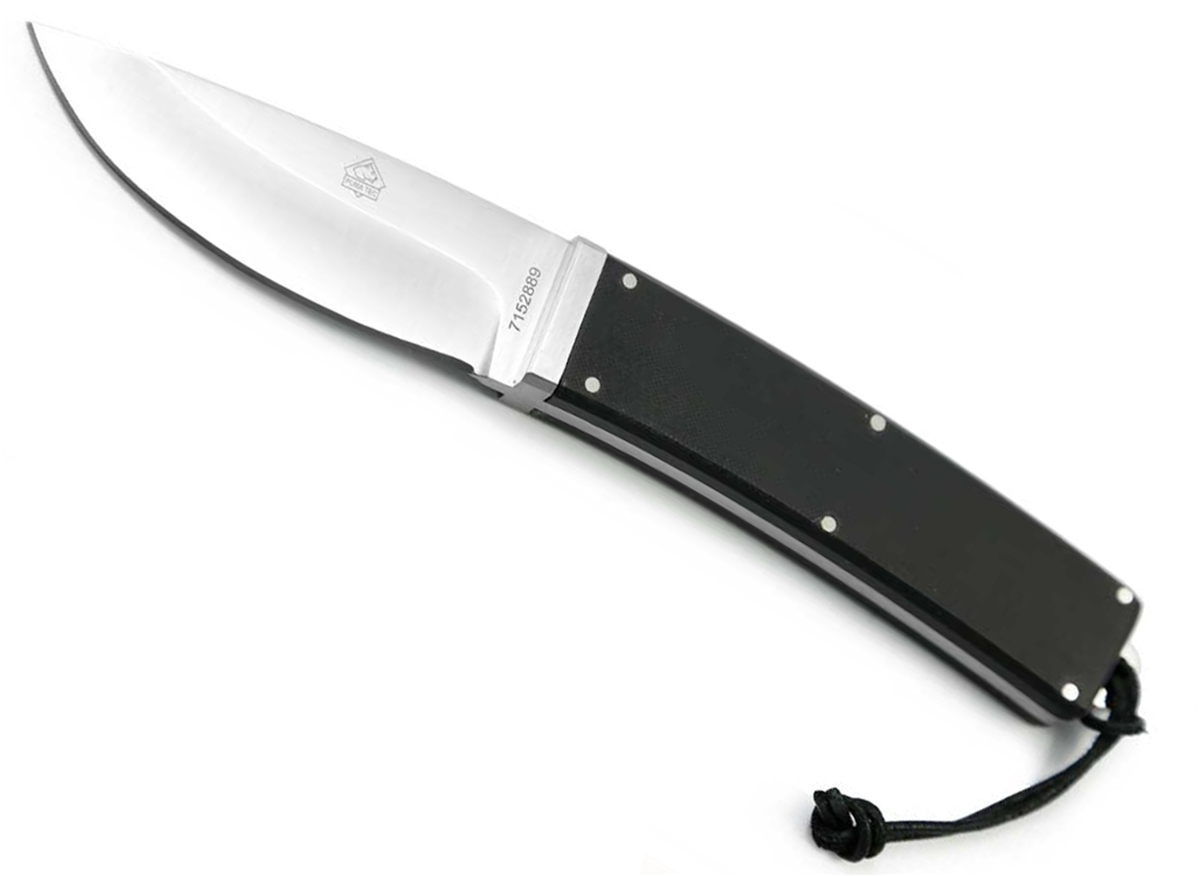 Puma TEC Black G10 Belt Knife with Fork and Leather Sheath - Special Order Please Allow 12 - 18 Weeks for Delivery