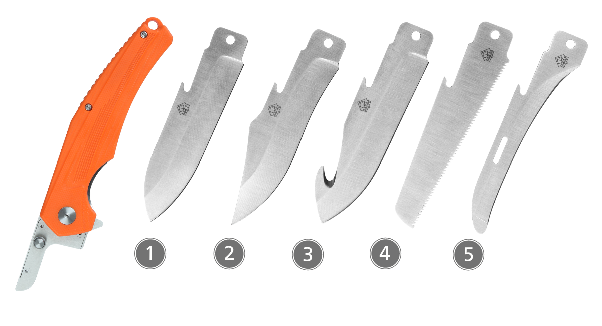 TEC Orange G10 Folding Knife System 5 Exchangeable