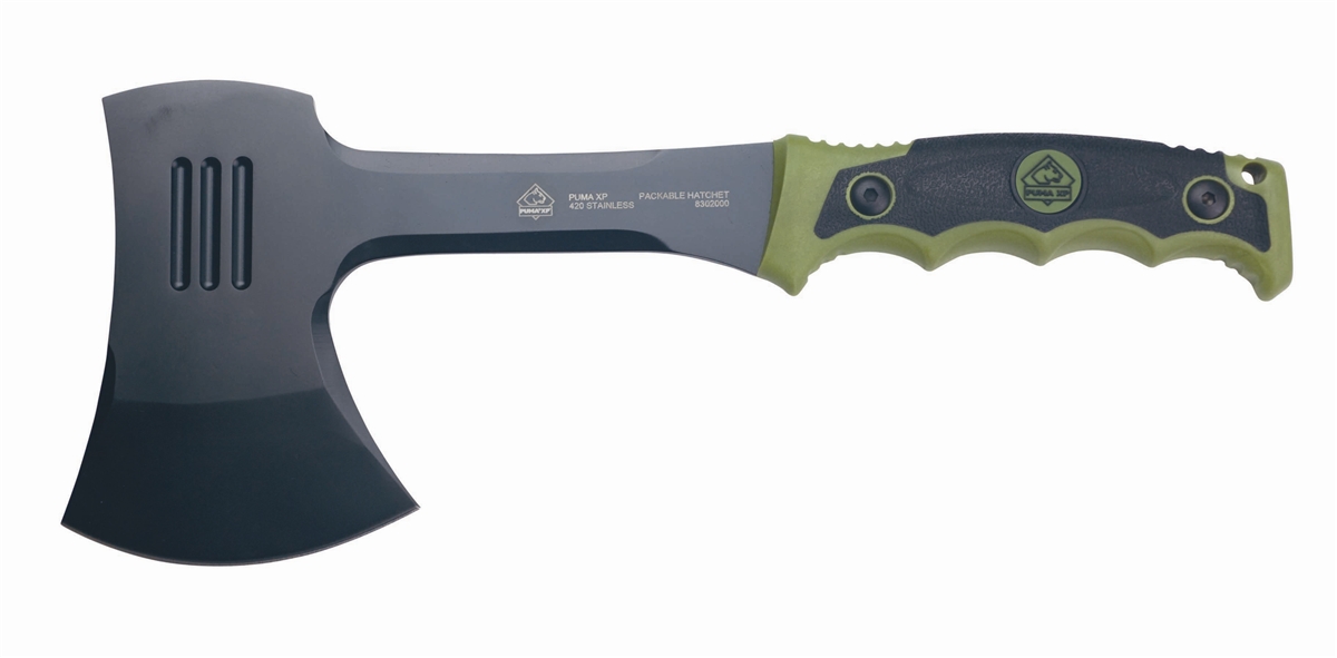 Puma XP Packable Camping Hatchet with Green Rubber Handle - Buy One Get One Free Free Knife will be added to the order