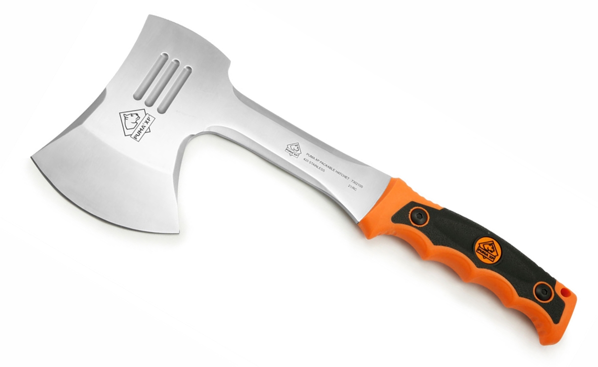 Puma XP Packable Camping Hatchet with Orange Rubber Handle - Buy One Get One Free Free Knife will be added to the order