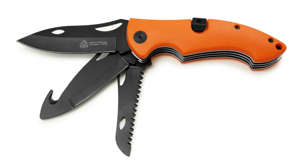 Puma XP Orange Trifecta 3-Blade Folding Hunting Knife