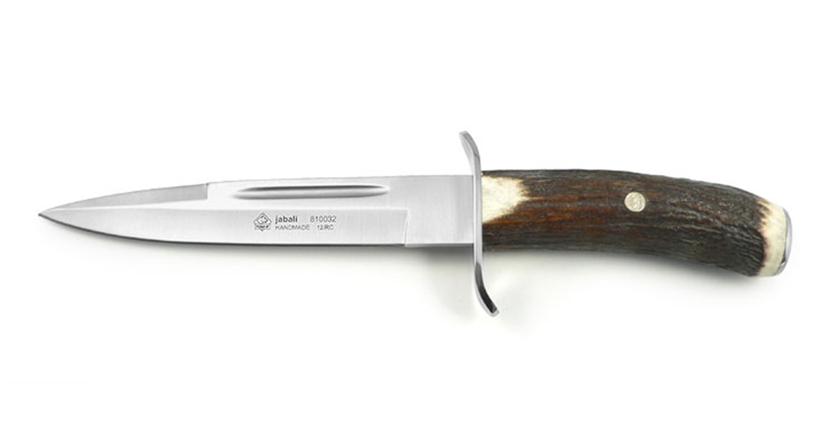 Puma IP Jabali Stag Handle Spanish Made Hunting Knife With Leather Sheath