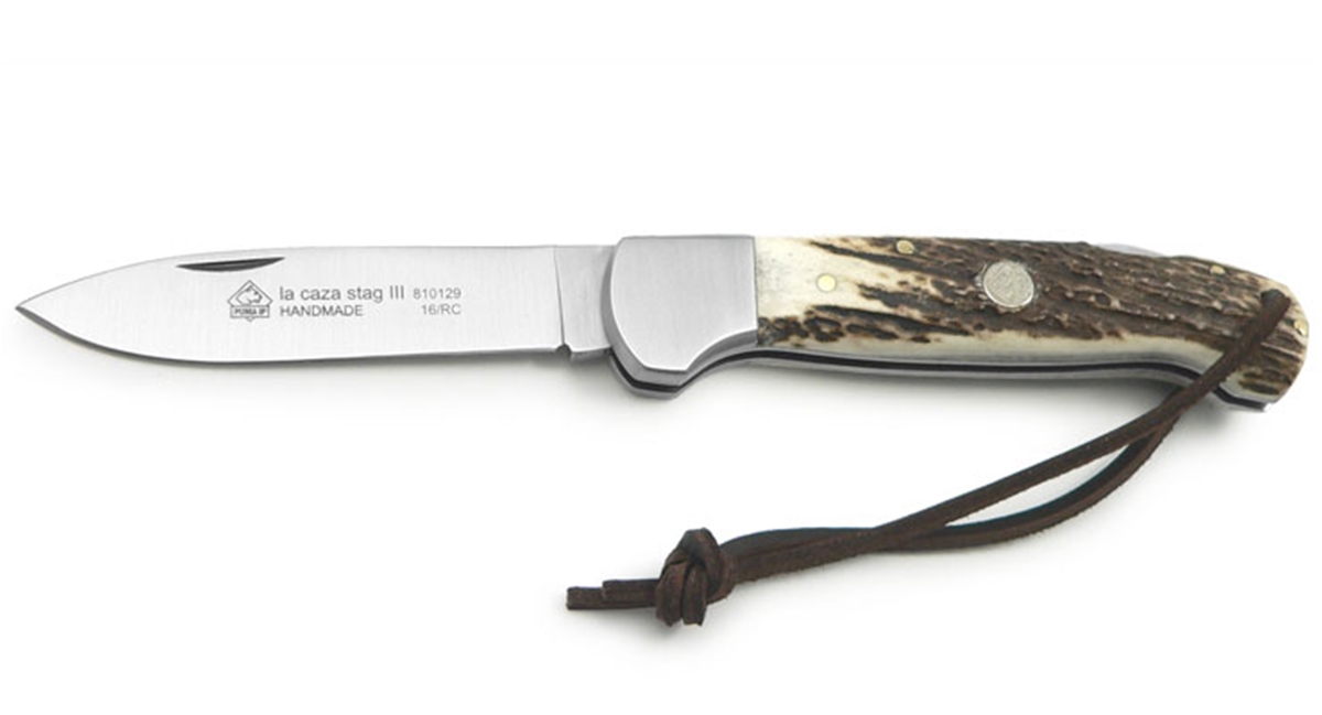 Puma IP La Caza III Stag Handle Spanish Made Folding Hunting Knife - Special Order Please Allow 12 - 18 Weeks for Delivery