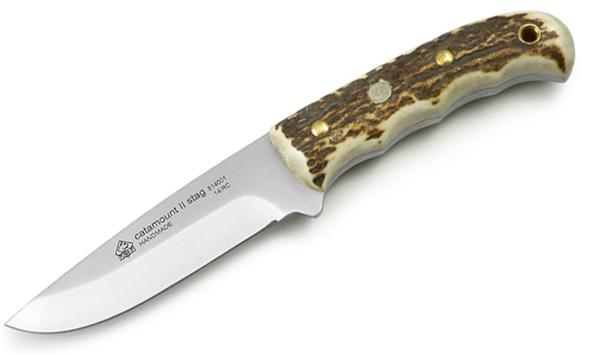 Puma IP Catamount II Stag Handle Spanish Made Hunting Knife With Leather Sheath