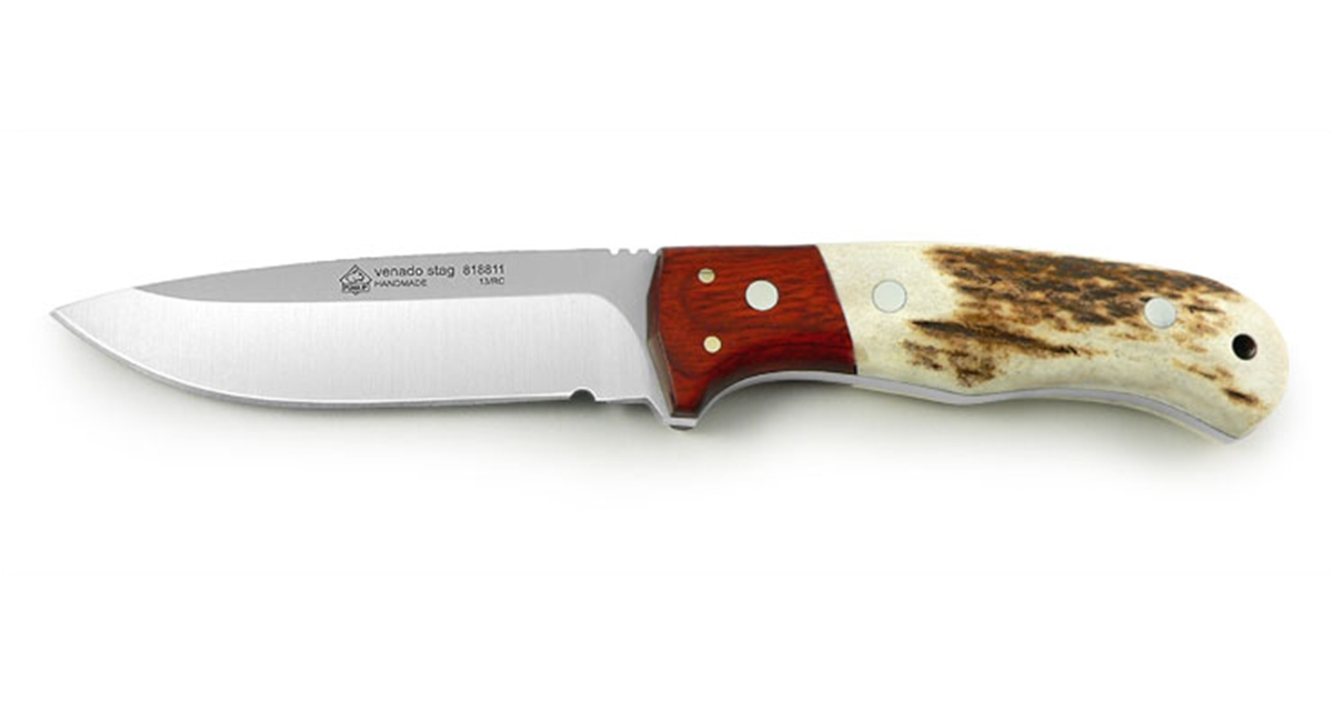 Puma IP Venado Stag Handle Spanish Made Hunting Knife With Leather Sheath
