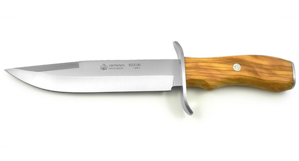 Puma IP Cachetero Olive Wood Handle Spanish Made Hunting Knife With Leather Sheath