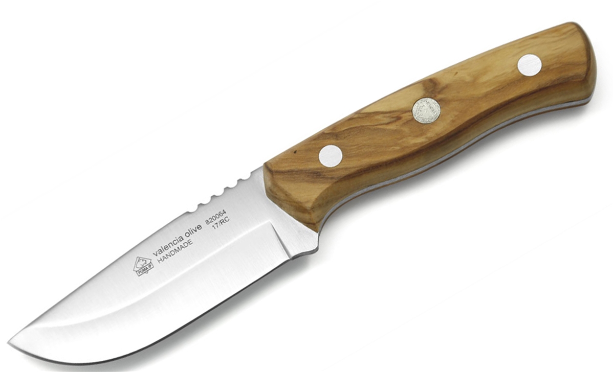 Puma IP Valencia Olive Wood Spanish Made Hunting Knife with Leather Sheath - Special Order Please Allow 12 - 18 Weeks for Delivery