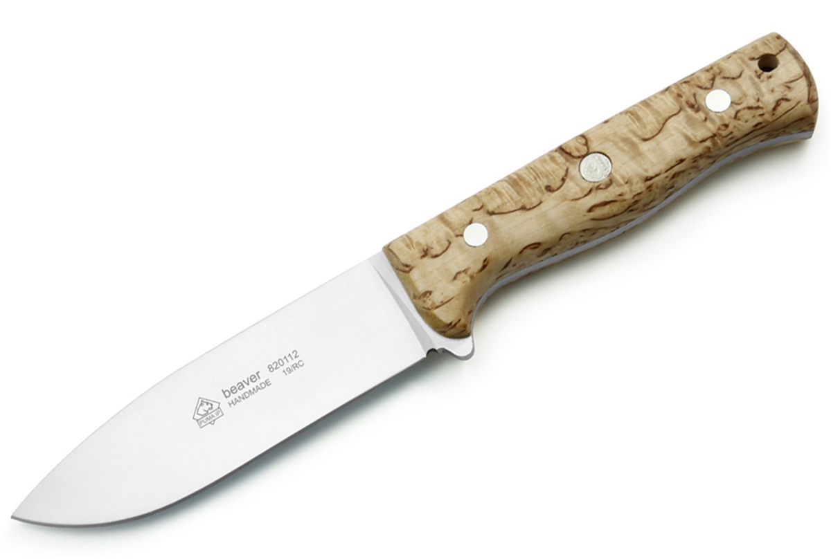 Puma IP Beaver Birchwood Spanish Made Hunting Knife with Leather Sheath