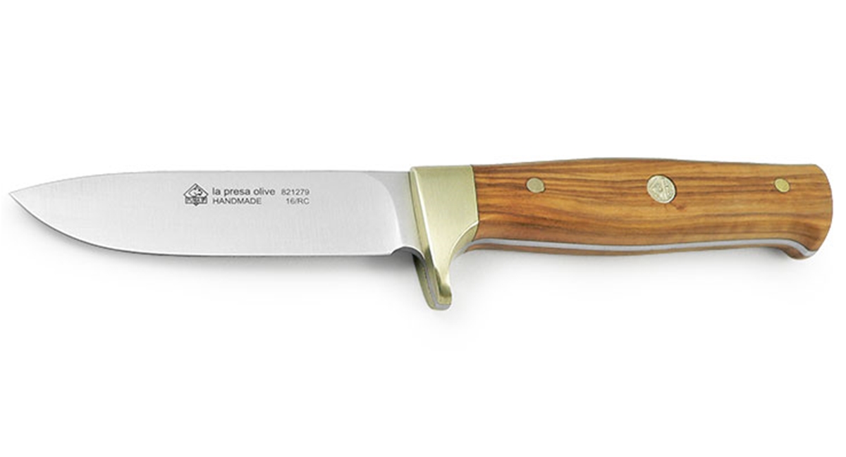 Puma IP La Presa Olive Wood Handle Spanish Made Hunting Knife With Leather Sheath