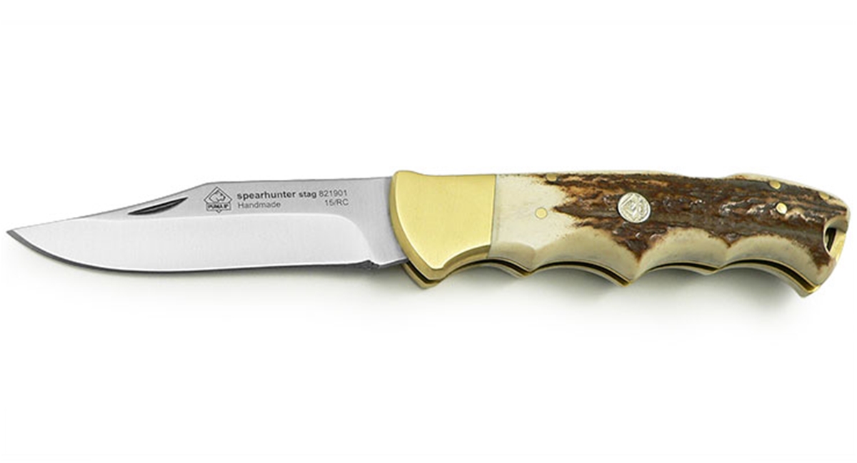 Puma IP Spearhunter Stag Handle Spanish Made Folding Hunting Knife - Special Order Please Allow 12 - 18 Weeks for Delivery