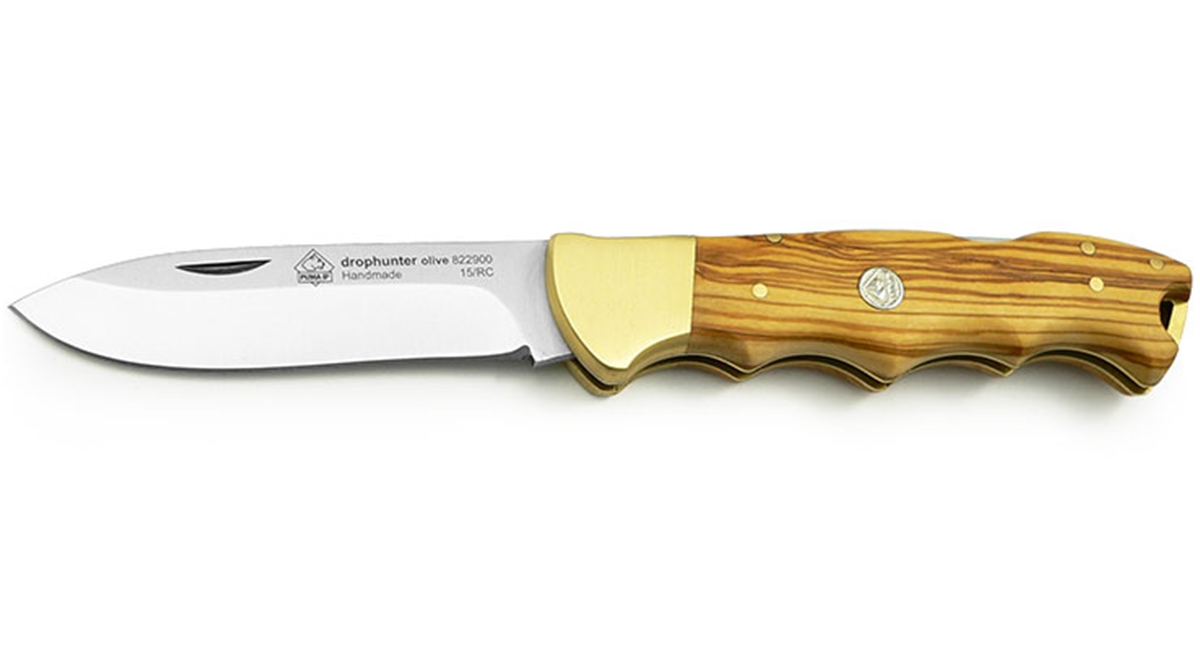 Puma IP Drophunter Olive Wood Spanish Made Folding Hunting Knife