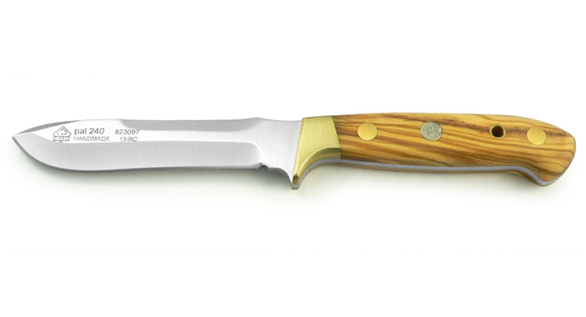 Puma IP Pal 240 Olive Wood Fixed Blade Hunting Knife with Leather Sheath