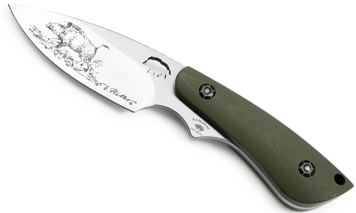 Puma IP Wildboar I Green G10 Spanish Made Hunting Knife with Leather Sheath - Special Order Please Allow 12 - 18 Weeks for Delivery