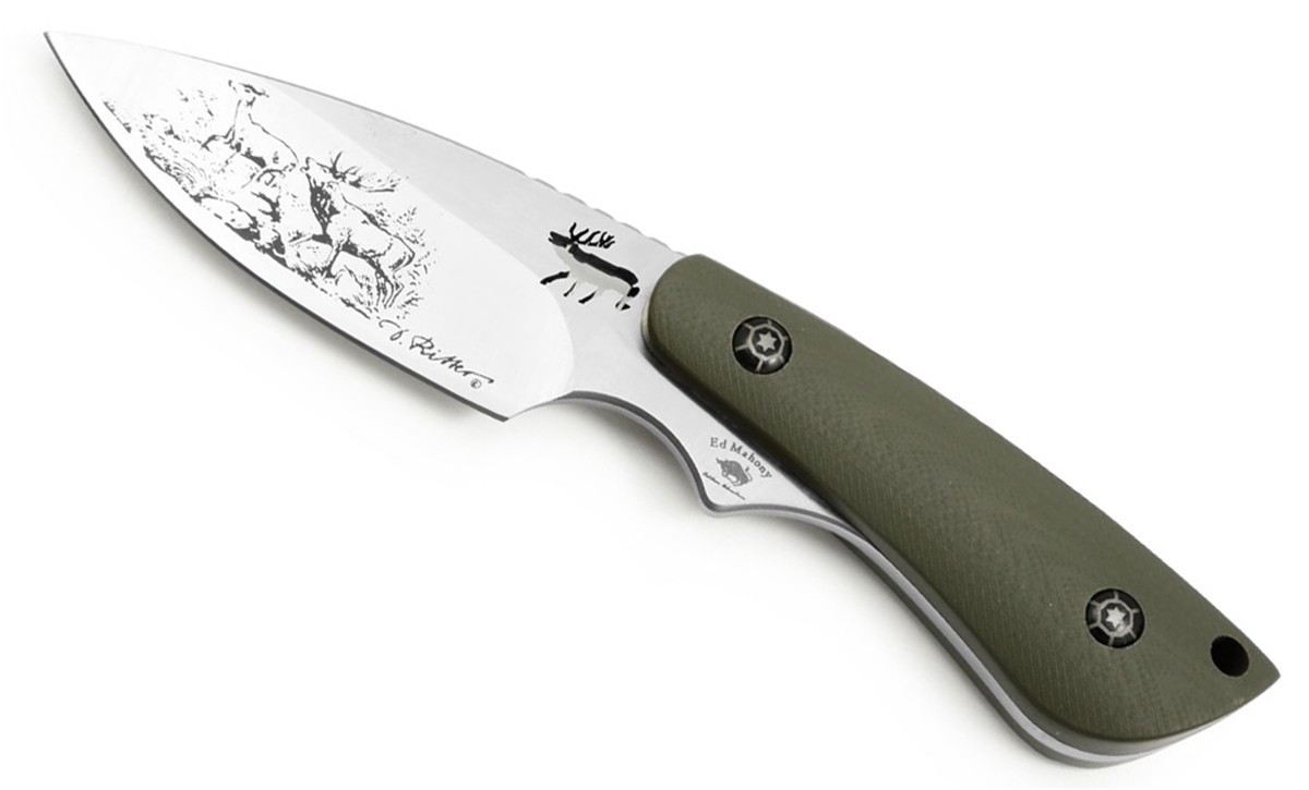 Puma IP Red Deer Green G10 Spanish Made Hunting Knife with Leather Sheath - Special Order Please Allow 6 - 8 Weeks for Delivery