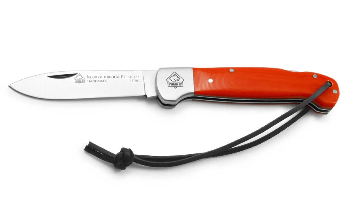 Puma IP La Caza Orange Micarta III Spanish Made Folding Pocket Knife Special Order Please Allow 12 - 18 Weeks for Delivery