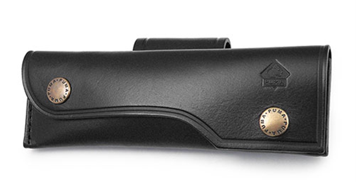 Puma Knives Black Leather Horizontal Belt Pouch