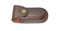 Puma German Brown Leather Belt Pouch / Sheath for Folding Knives (4" Folder) - Special Order Please Allow 12 - 18 Weeks for Delivery