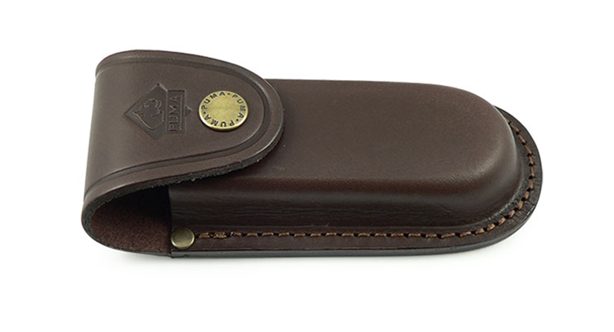 Puma German Brown Leather Belt Pouch / Sheath for Folding Knives