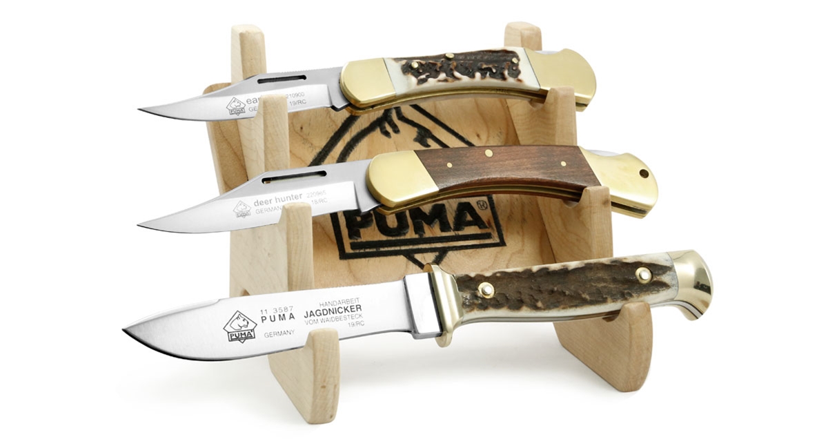 Puma Knives Wood 3 Knife Display (knives not included)