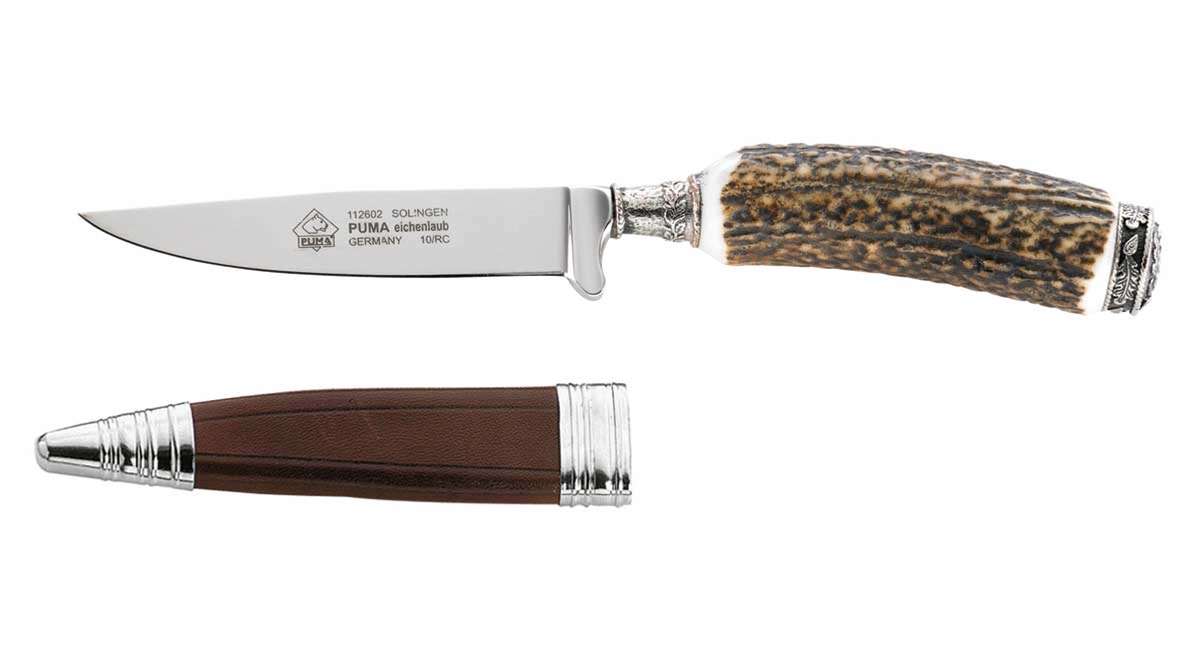 Puma Eichenlaub Stag German Made Hunting Knife with Leather Sheath