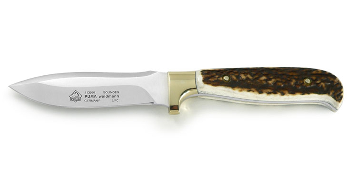 Puma Waidmann Stag Horn German Made Hunting Knife with Leather Sheath