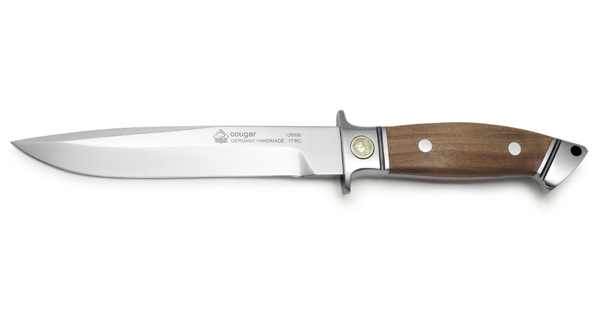 Puma Cougar Jacaranda Wood German Made Hunting Knife with Leather Sheath