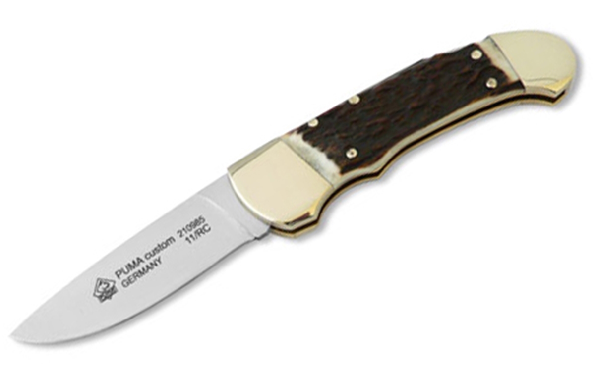 Puma Custom Stag Handle German Made Folding Hunting Knife - Special Order Please Allow 12 - 18 Weeks for Delivery