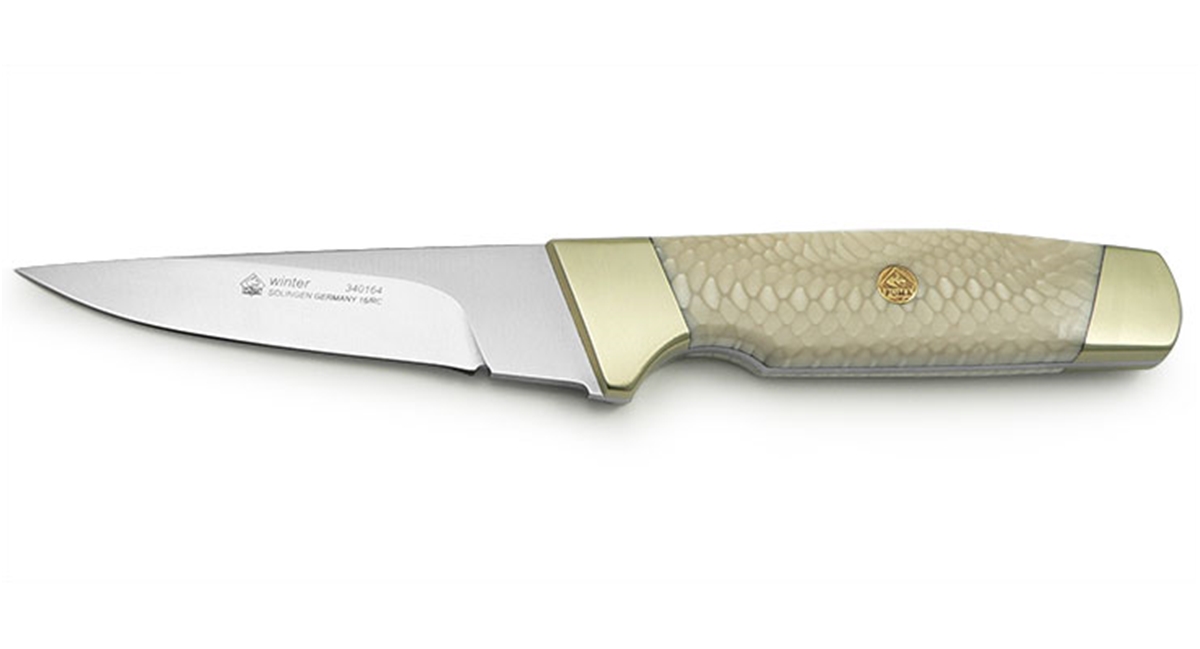 Puma Winter Ivory Snake Handle German Made Hunting Knife With Leather Sheath